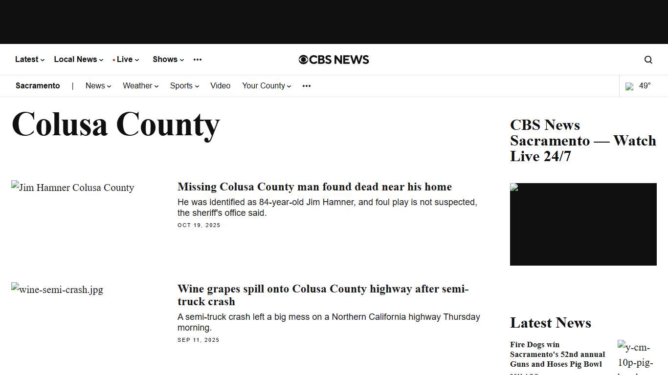 Colusa County news - Today’s latest updates - CBS Sacramento