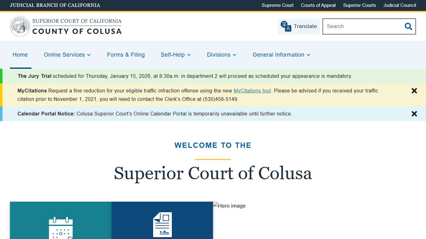 Home Superior Court of California County of Colusa